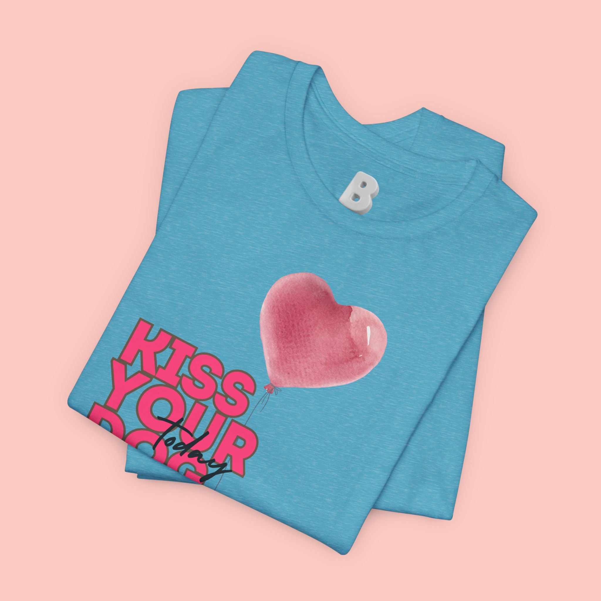 Kiss Your Dog T-Shirt — Cute Corgi with Heart Balloon Pet Lover Tee