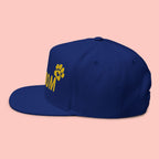 Dog Mom Embroidered Flat Bill Cap — Paw Print Snapback Hat