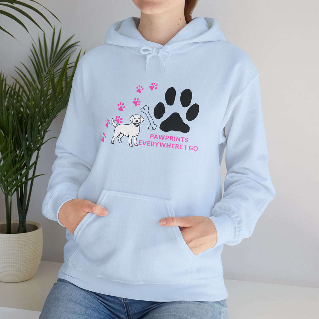 Dog Lover Hoodie — "Pawprints Wherever I Go" Pullover