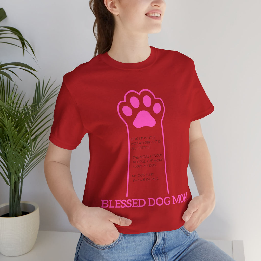 Blessed Dog Mom T-Shirt — Pink Paw Graphic Tee
