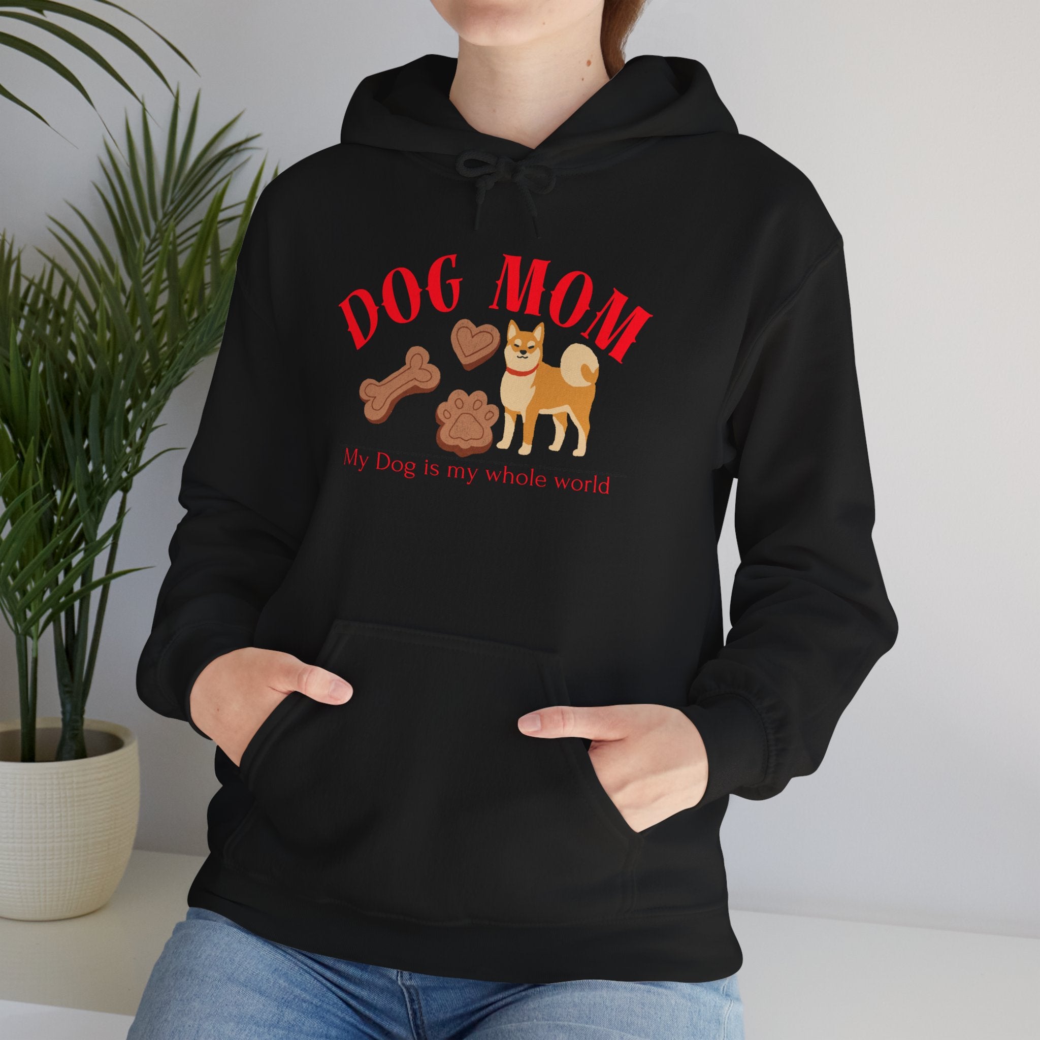 Dog Mom Hoodie – Cute Dog Paw & Bone Graphic Sweatshirt