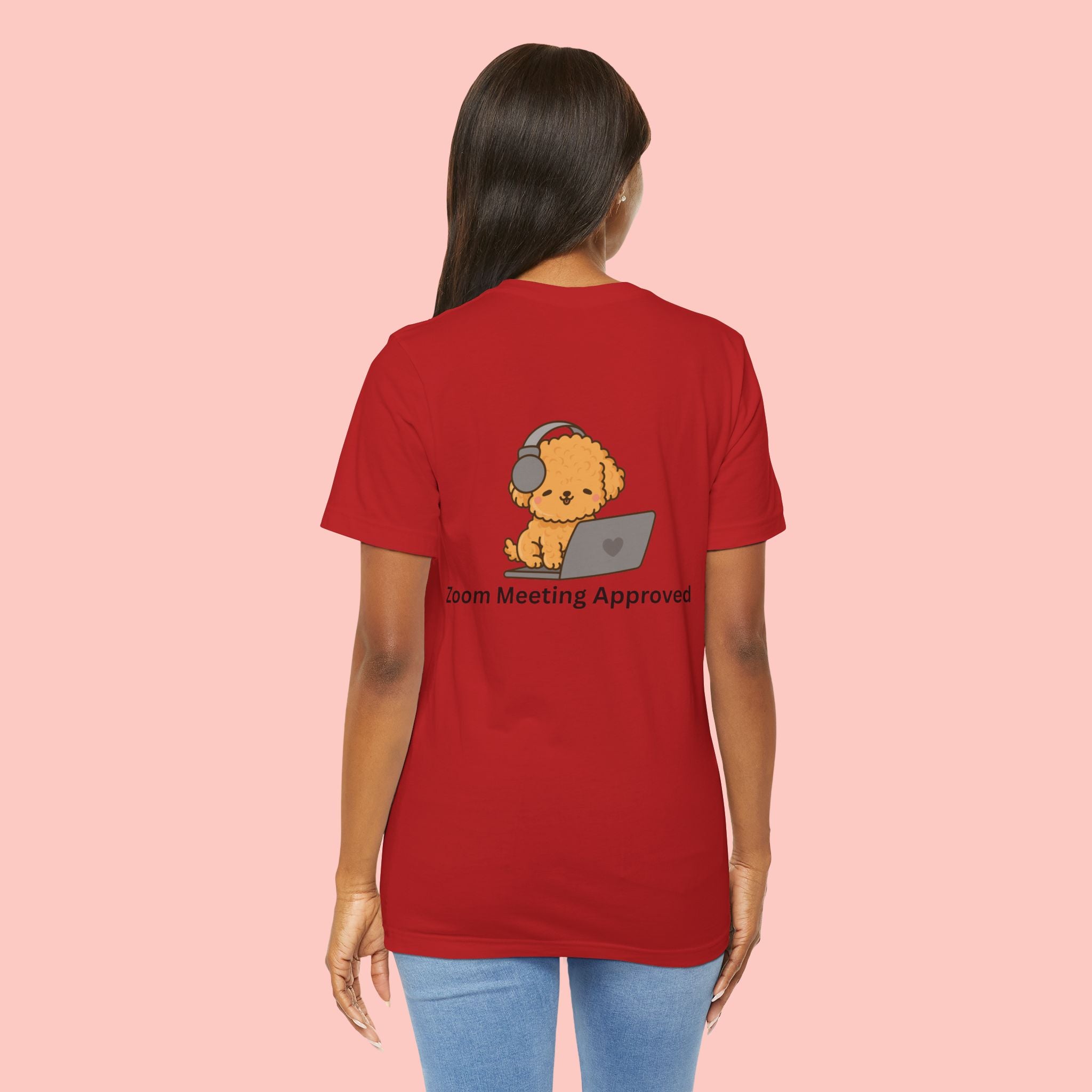 Cute Dog 'Zoom Meeting Approved' Tee - Remote Work Humor T-Shirt