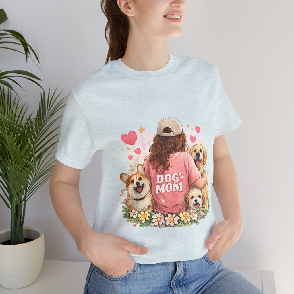 Dog Mom T-Shirt - Cute Woman with Dogs Graphic Tee