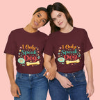 Dog Lover T‑Shirt – "I Only Speak Dog" Cute Paw & Bone Graphic Tee