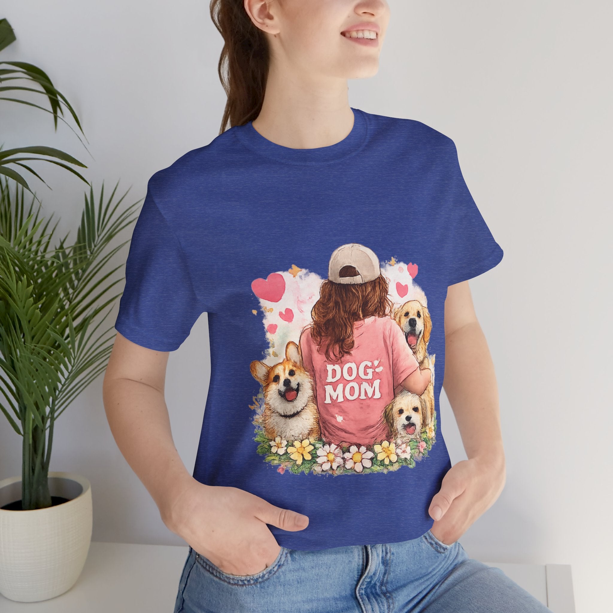 Dog Mom T-Shirt - Cute Woman with Dogs Graphic Tee