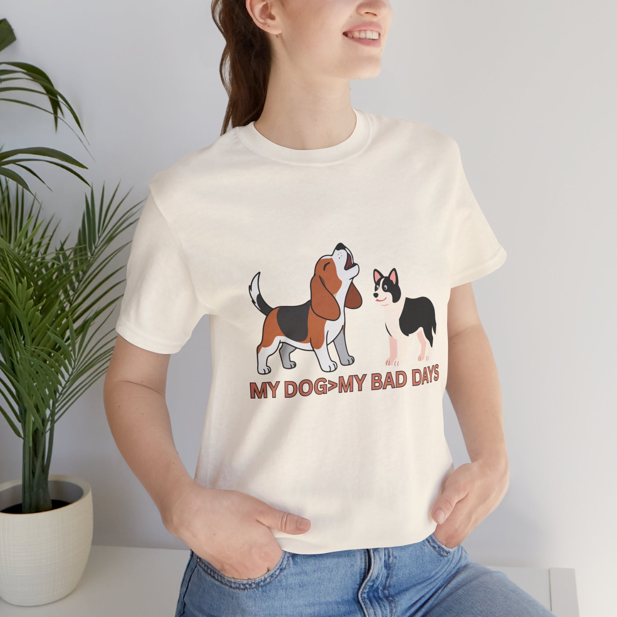 My Dog > My Bad Days T‑Shirt — Cute Beagle & Corgi Graphic Tee for Dog Lovers