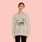 Dog Mom Heart Crewneck Sweatshirt — "LOVE Proud Dog Mom" Graphic