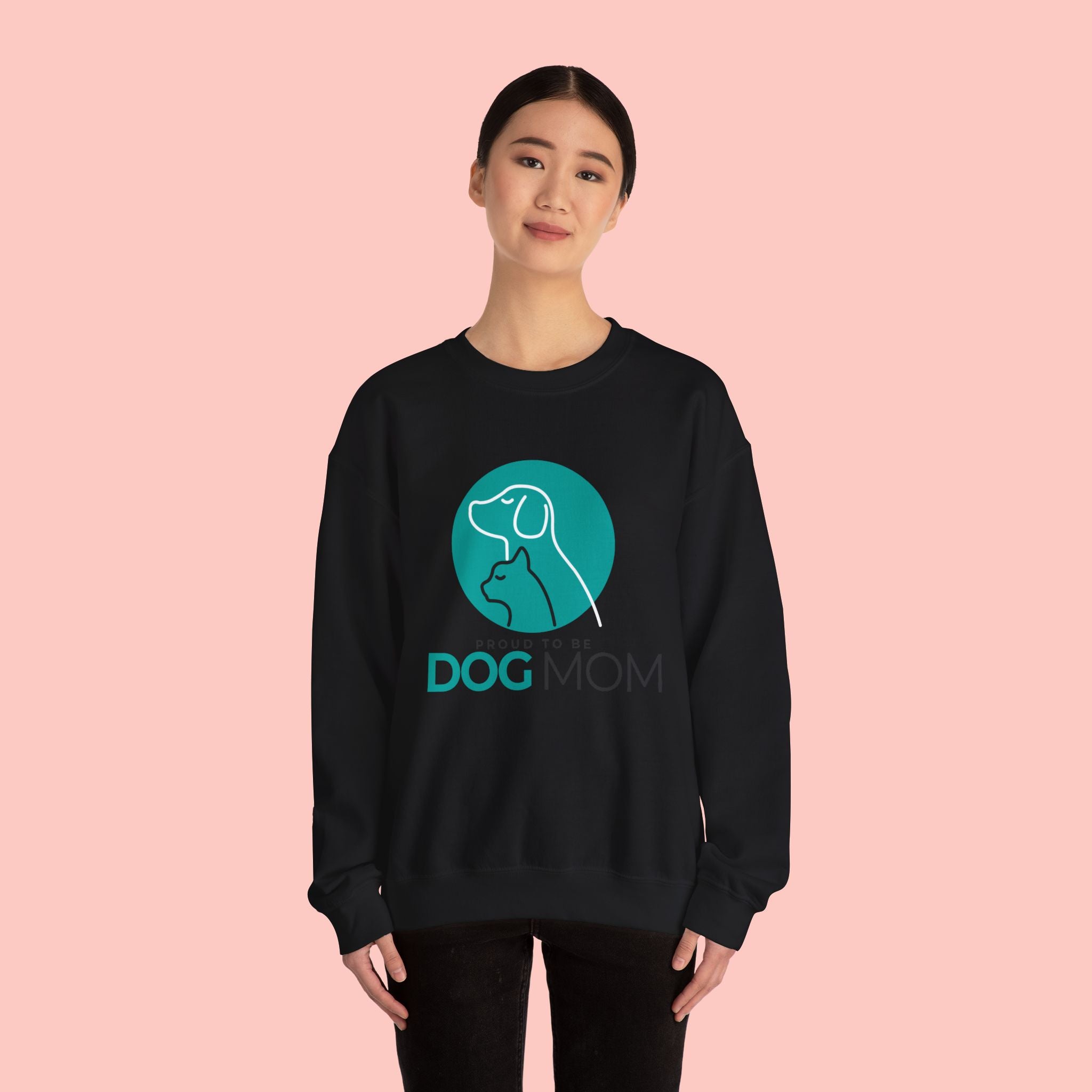 Dog Mom Crewneck Sweatshirt – Proud To Be Dog Mom Graphic Pullover