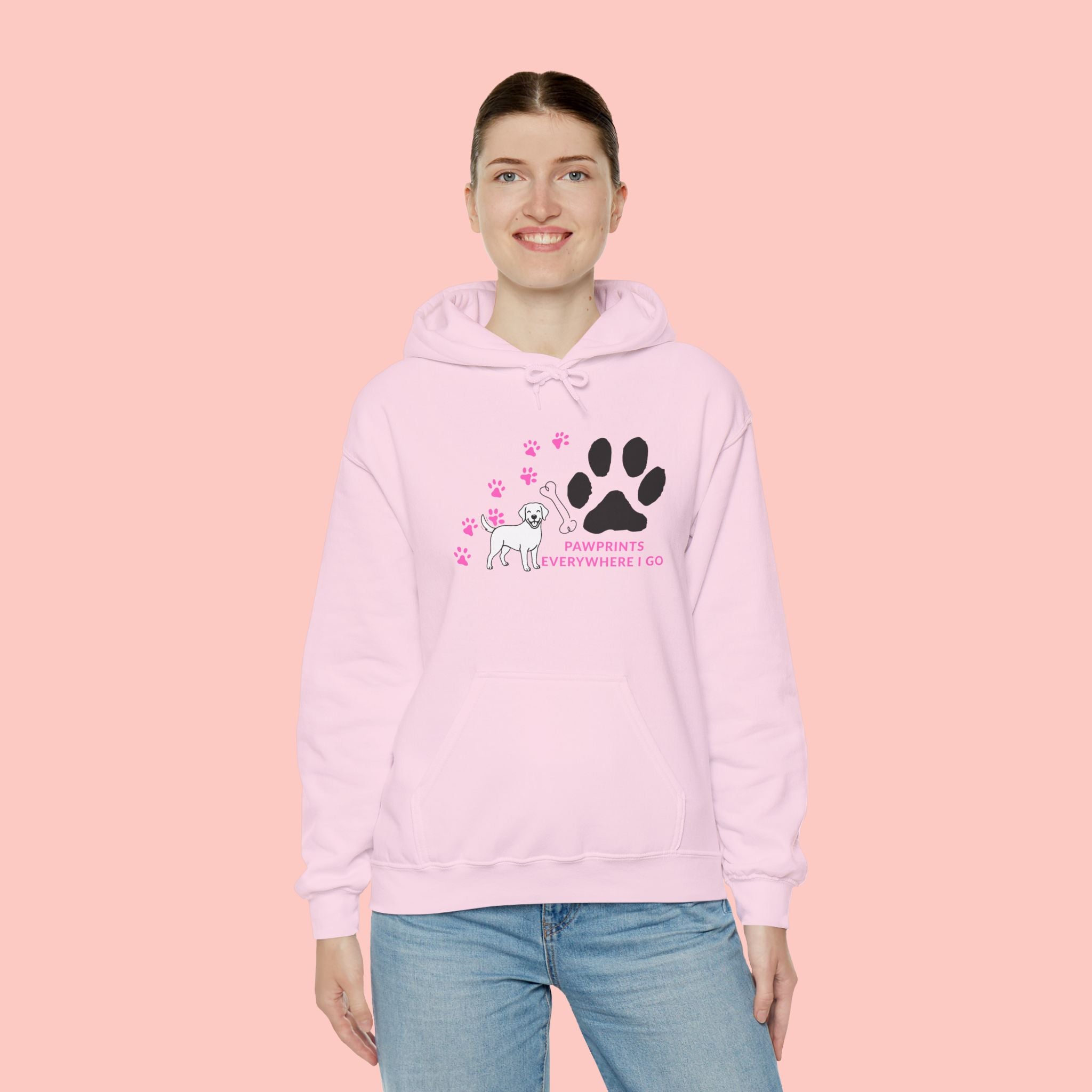 Dog Lover Hoodie — "Pawprints Wherever I Go" Pullover