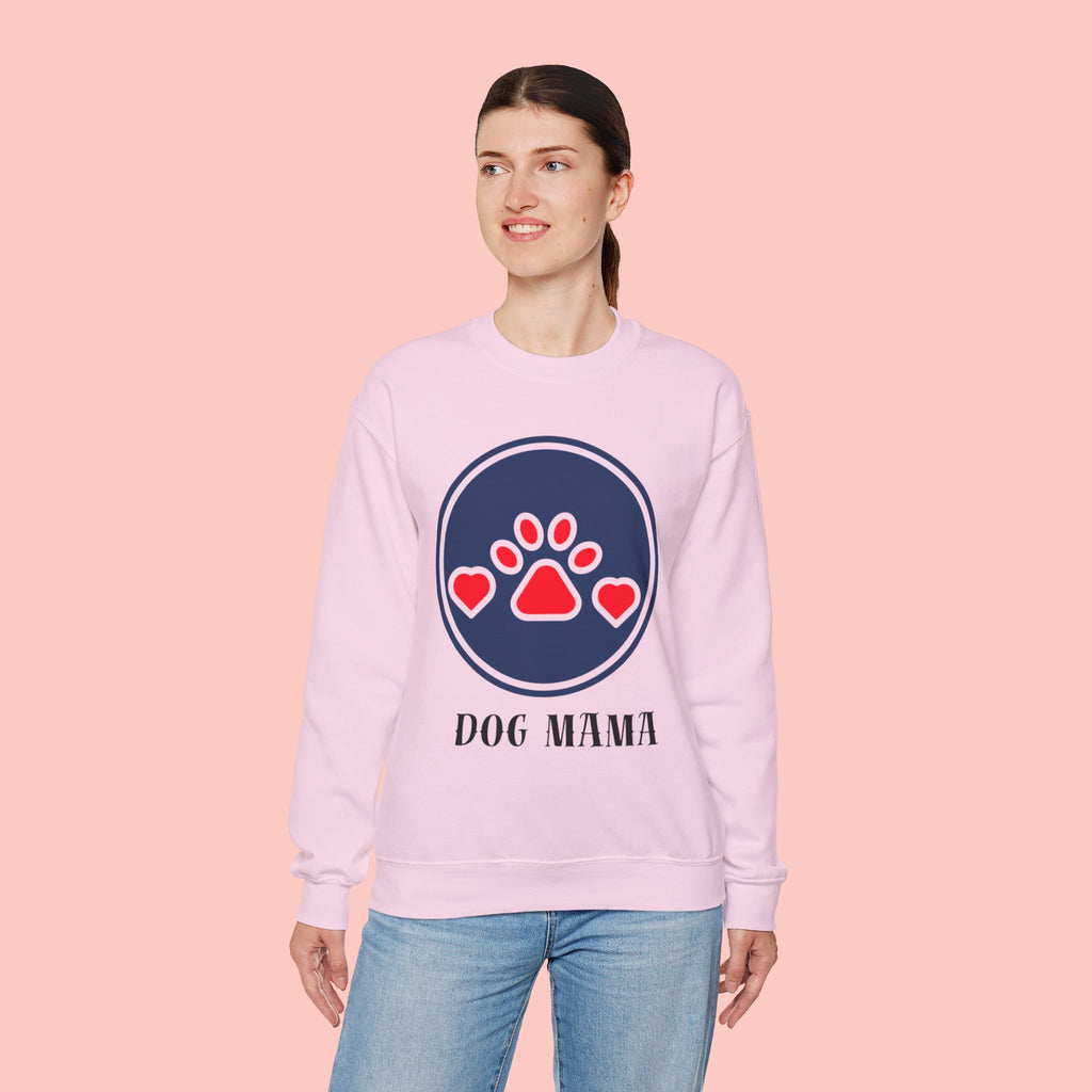 Dog Mama Crewneck Sweatshirt — Cute Paw Print Graphic for Dog Lovers