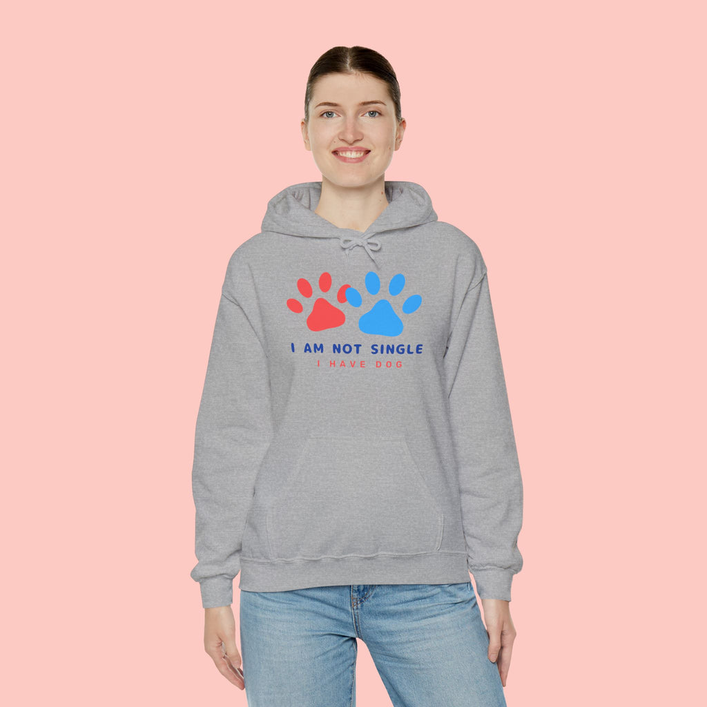 Dog Mom Hoodie – “I Am Not Single I Have Dog” Paw Print Hoodie