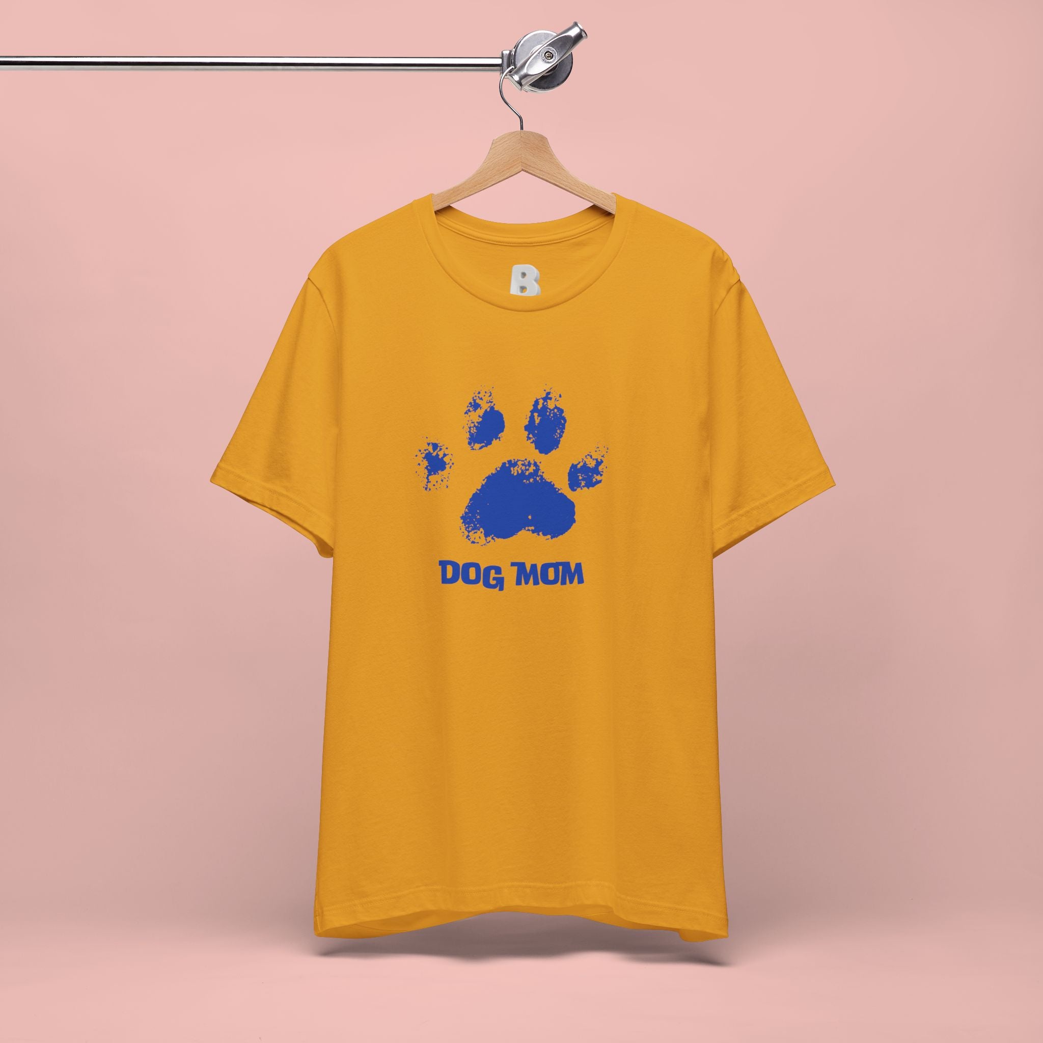 Dog Mom Paw Print T-Shirt — Distressed Blue Design