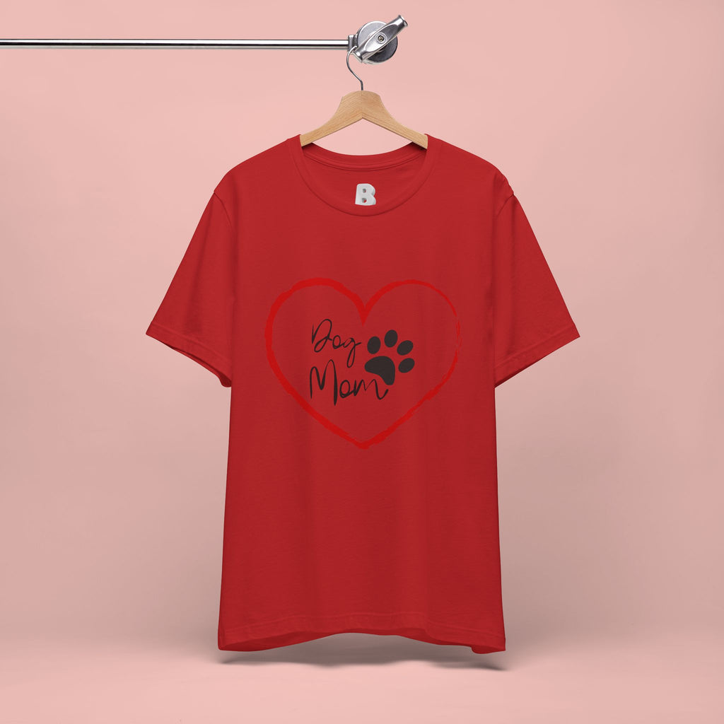 Dog Mom Heart Paw T‑Shirt