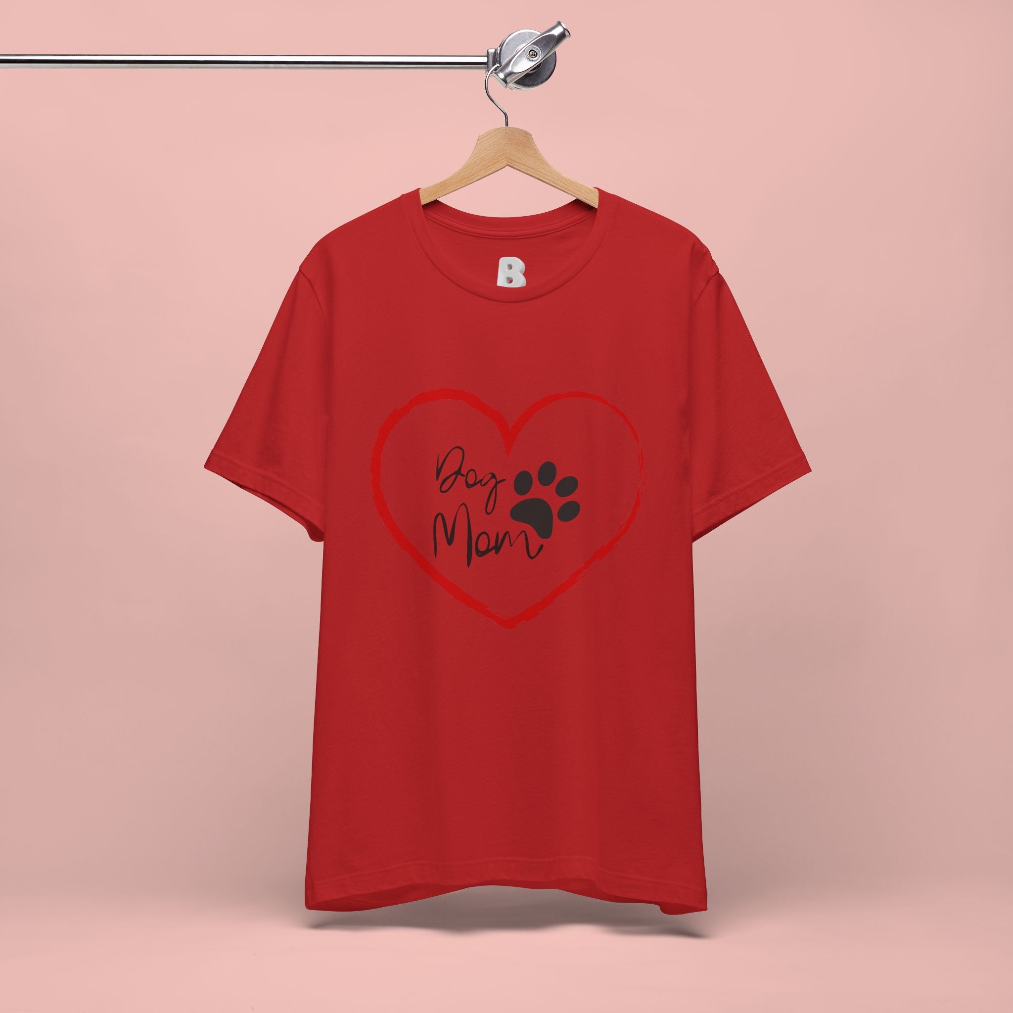 Dog Mom Heart Paw T‑Shirt