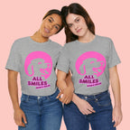 All Smiles Mom's Rules T-Shirt — Cute Pink Dog Graphic Tee for Moms & Pet Lovers