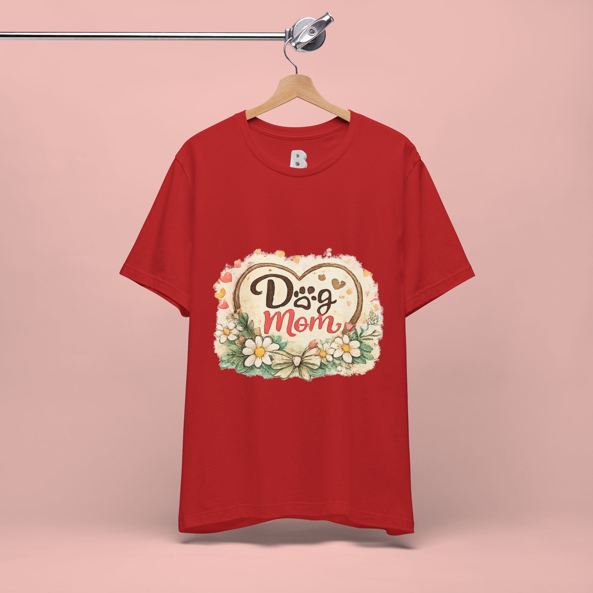 Dog Mom T-Shirt – Floral Paw Heart Graphic Tee