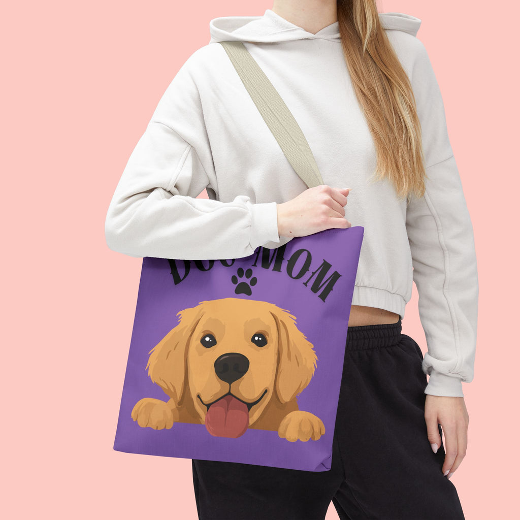 Dog Mom Tote Bag — Cute Golden Retriever Paw Print All-Over-Print Tote