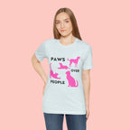 Paws Over People Tee — Pink Cats & Dogs Graphic T-Shirt