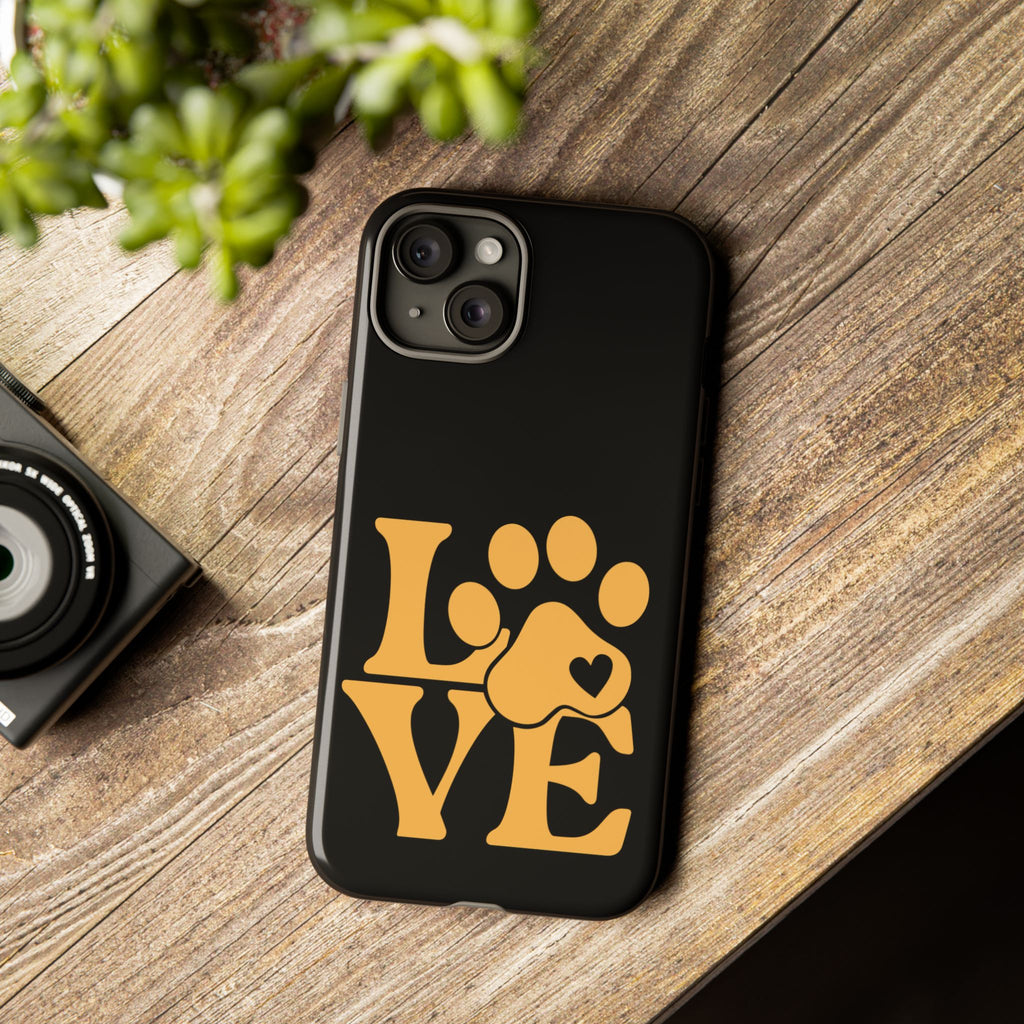 Phone Case — LOVE Paw Print Design (Pet Lover Protective Case)