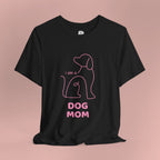 Dog Mom T‑Shirt – Minimal Pink Line Art Dog Tee