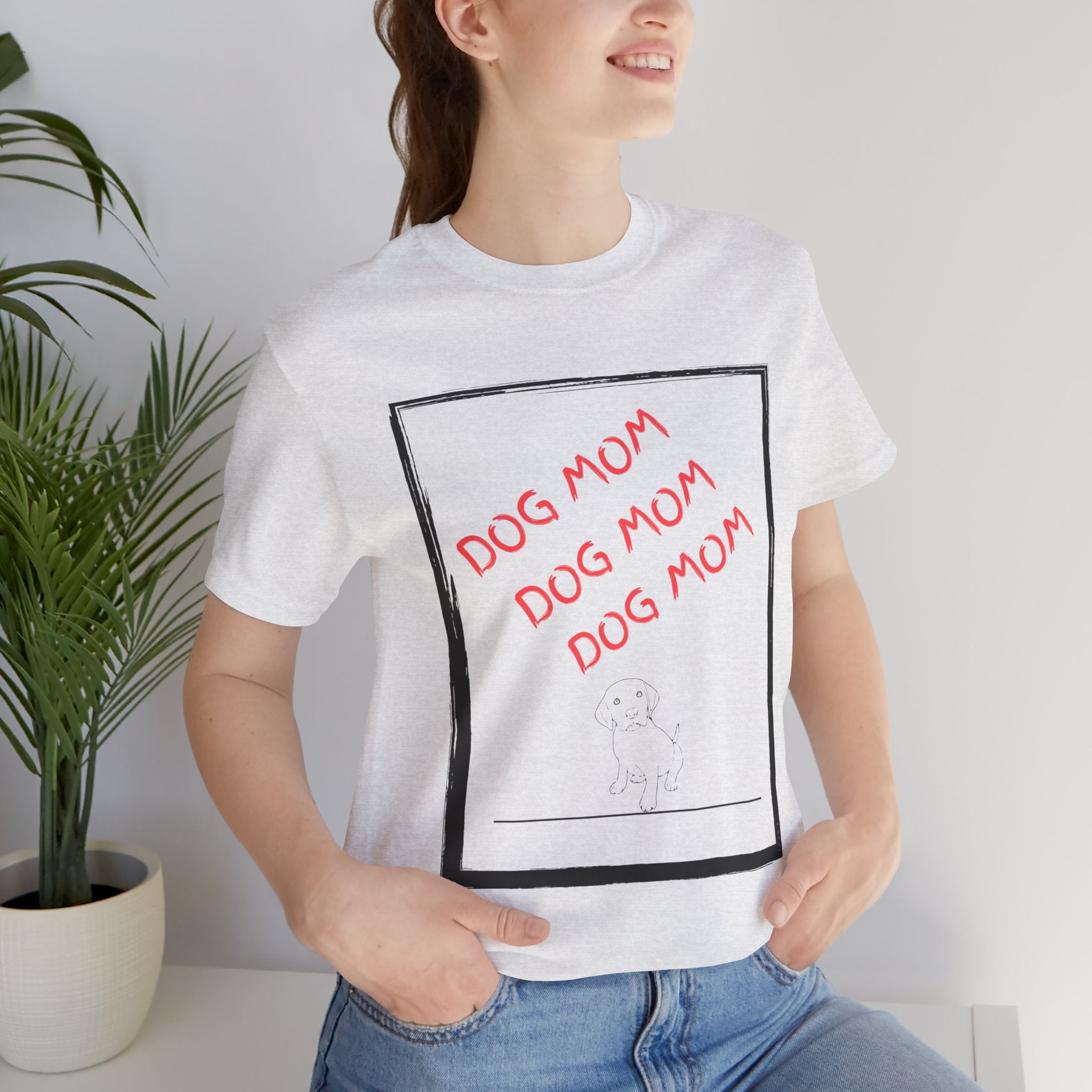 Dog Mom Graphic Tee — 'Dog Mom Dog Mom Dog Mom' Casual Pet Lover T-Shirt