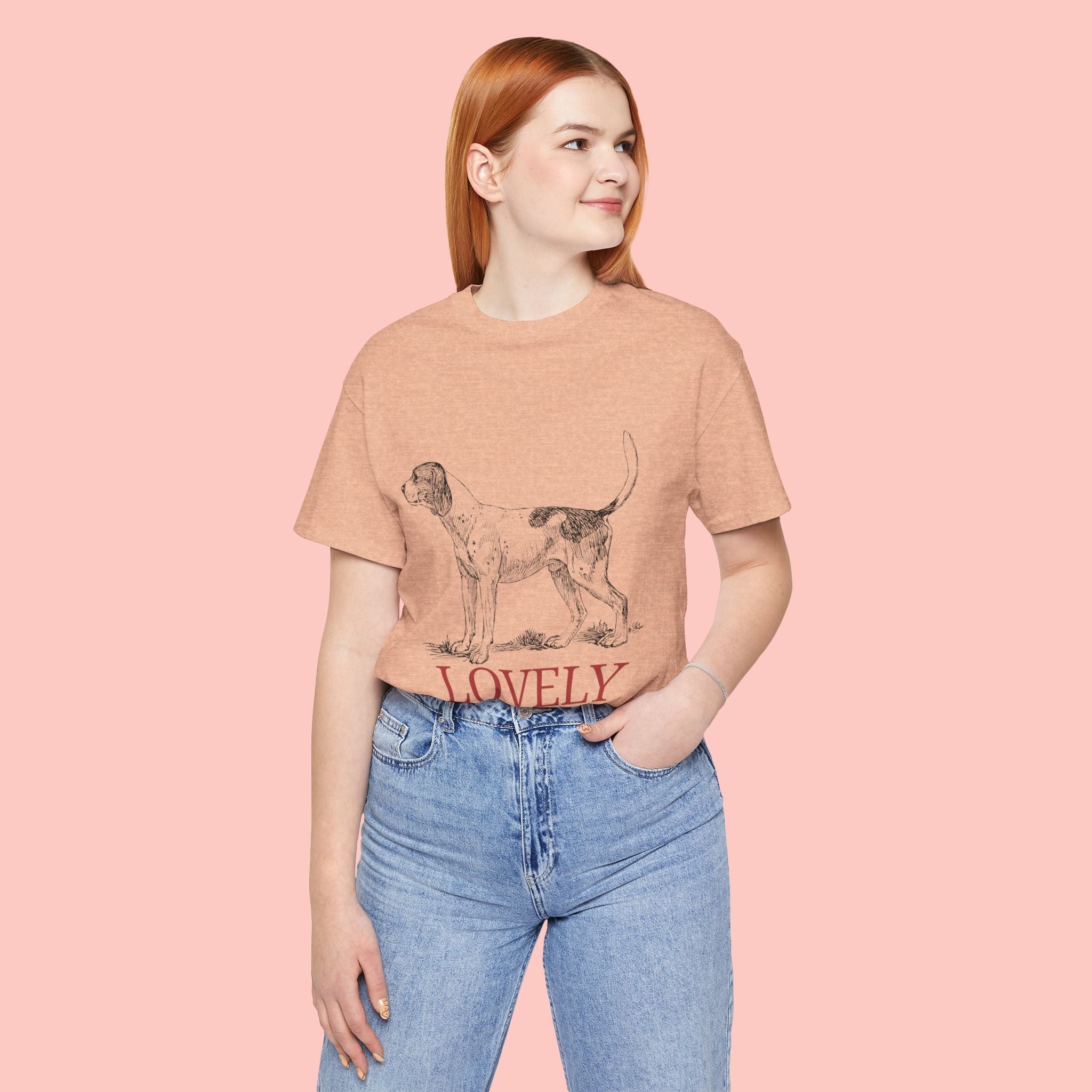 Lovely Dog Mom T-Shirt — Vintage Sketch Dog Graphic Tee