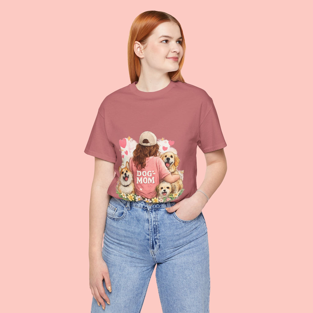 Dog Mom T-Shirt - Cute Woman with Dogs Graphic Tee