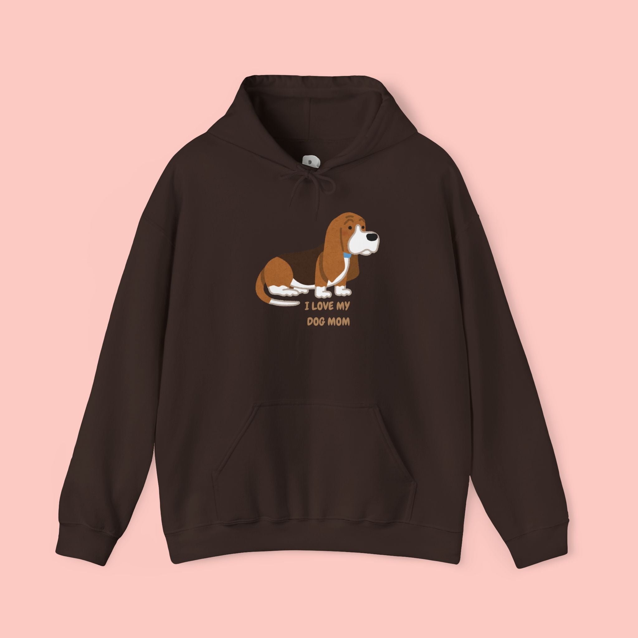 Dog Mom Hoodie — Cute Basset Hound I Love My Dog Mom Sweatshirt