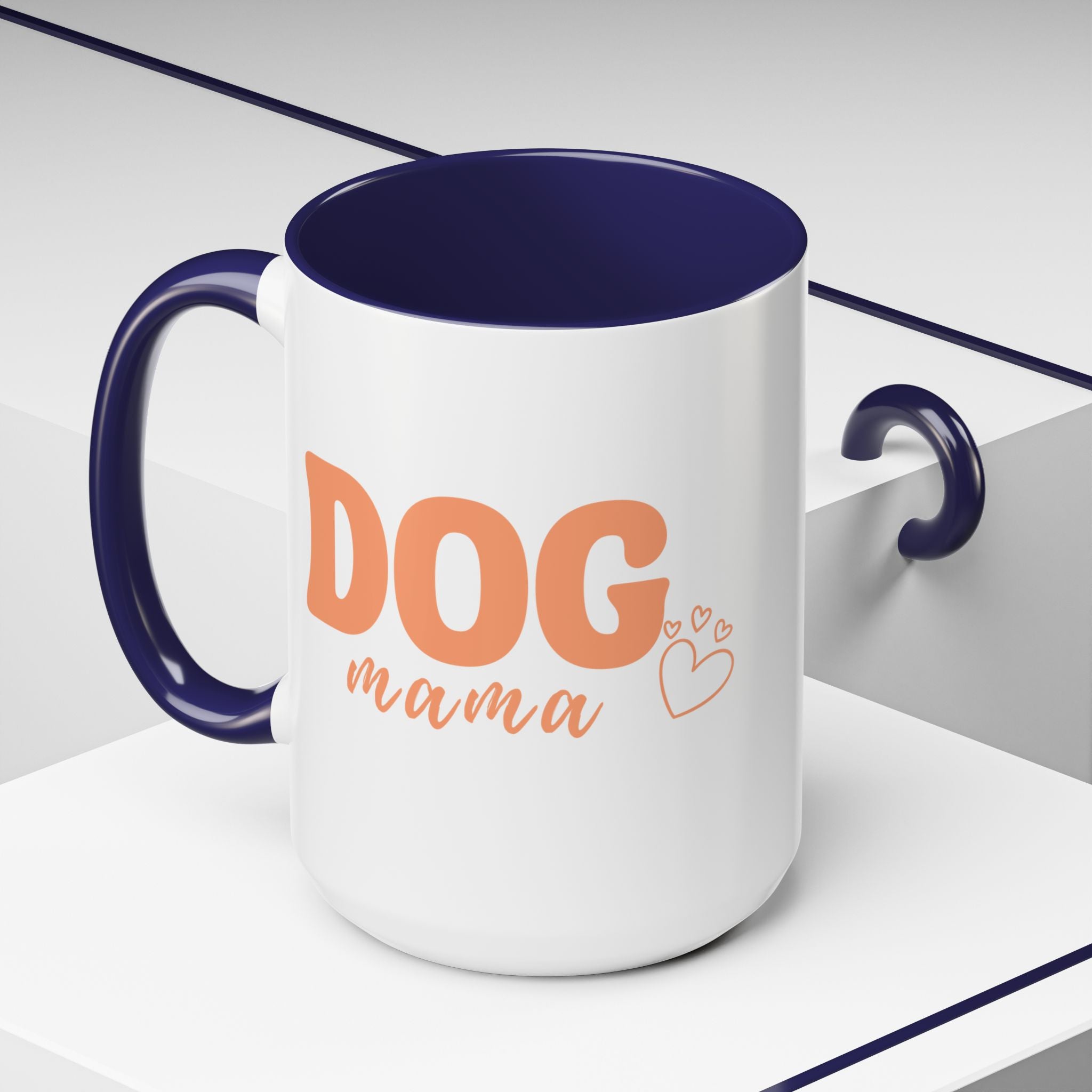 Dog Mama Coffee Mug — Cute Heart Accent Ceramic Mug (11/15 oz)