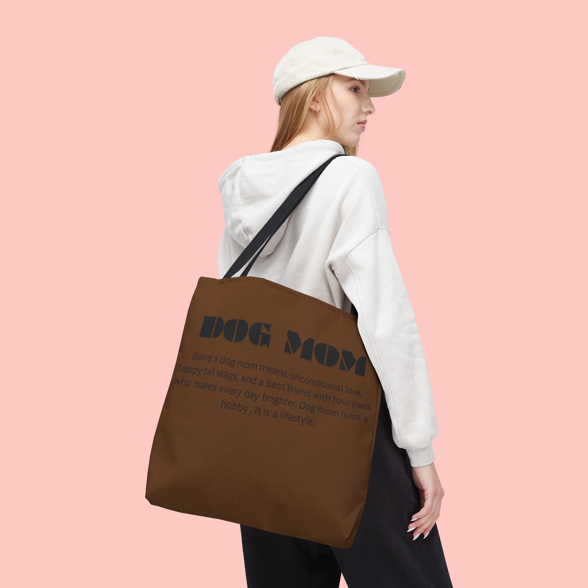 Dog Mom Tote Bag - 'Dog Mom' Printed Canvas Carryall, Gift for Dog Lovers