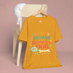 Dog Lover T-Shirt — "This Human Belongs to a Dog" Cute Paw Print Tee