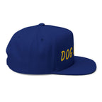 Dog Mom Embroidered Flat Bill Cap — Paw Print Snapback Hat