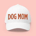 Dog Mom Embroidered Cap – White Structured Baseball Hat