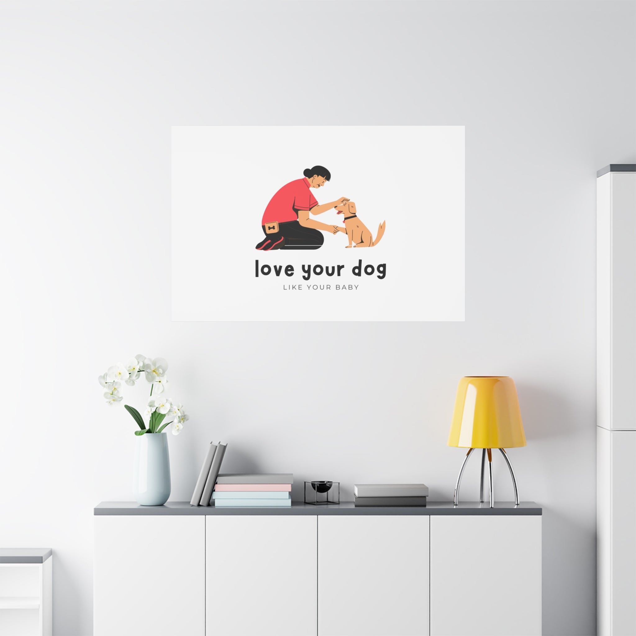 Canvas Wall Art - "Love Your Dog Like Your Baby" Pet Illustration