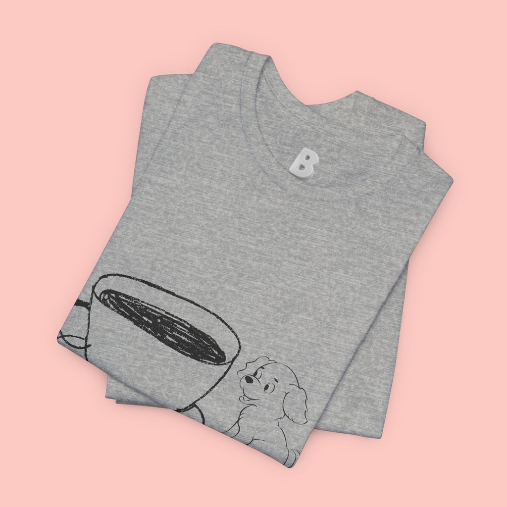 Coffee With My Dog T‑Shirt — Cute Minimalist Dog & Coffee Tee