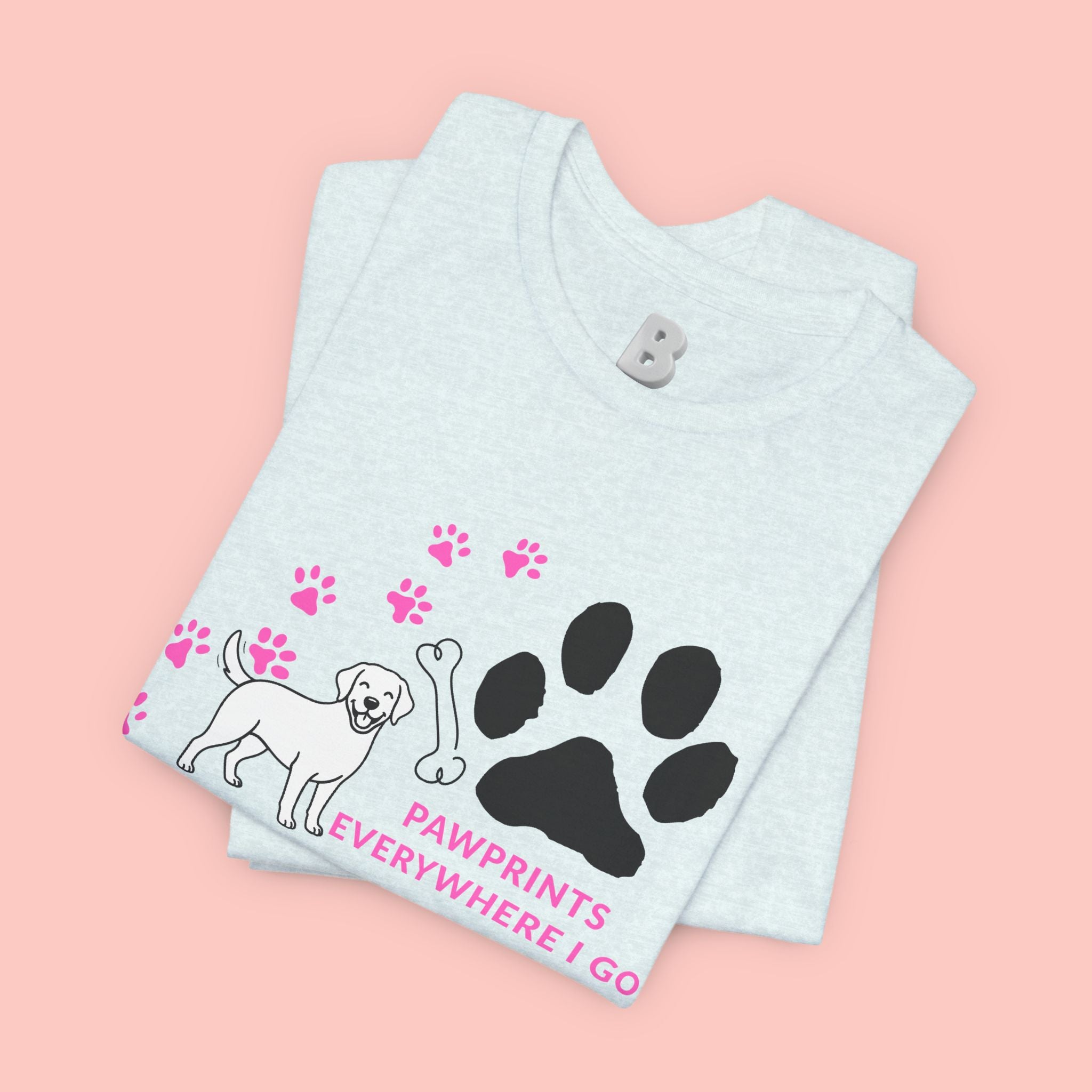 Dog Pawprint T-Shirt — "Pawprints Everywhere I Go" Cute Pet Lover Tee