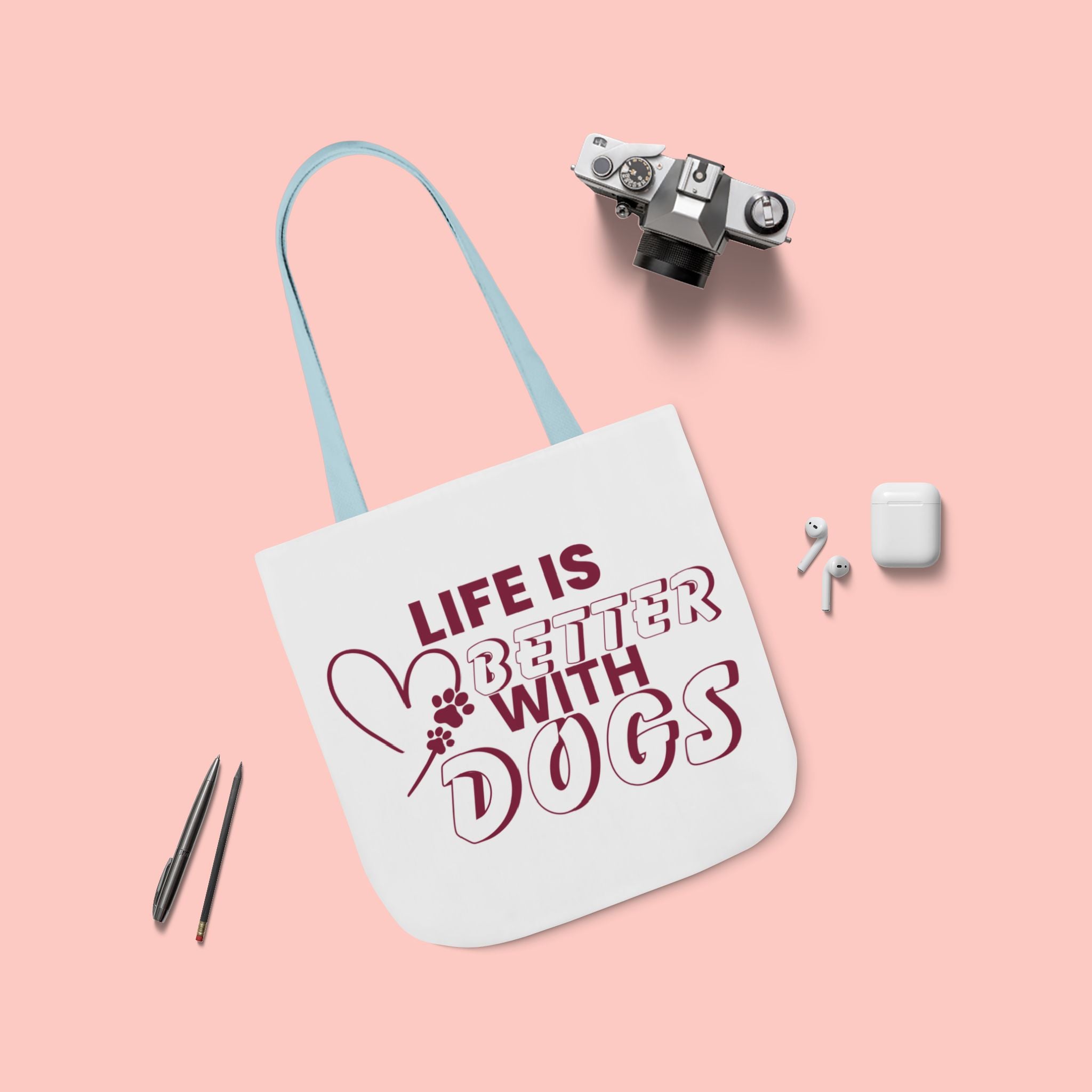 Life Is Better With Dogs Canvas Tote Bag