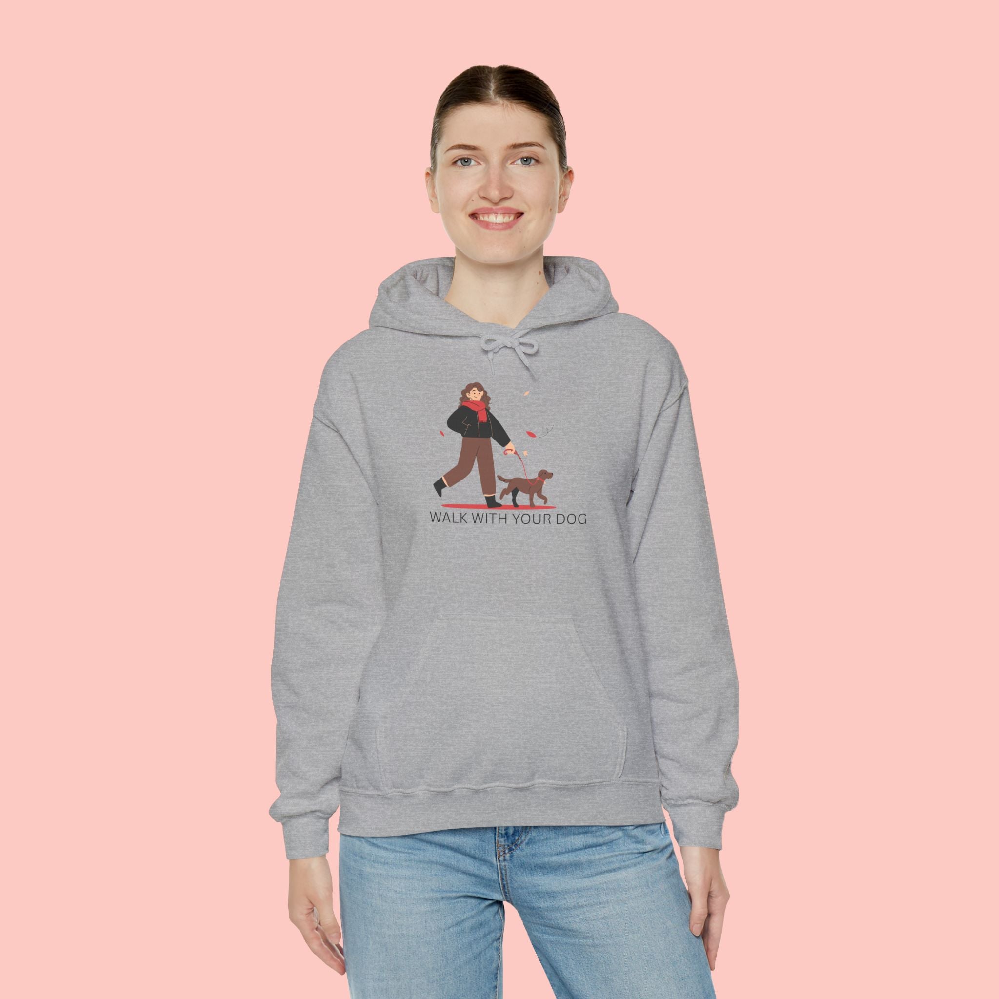 Dog Walk Hoodie — "Walk With Your Dog" Cozy Pet Lover Sweatshirt