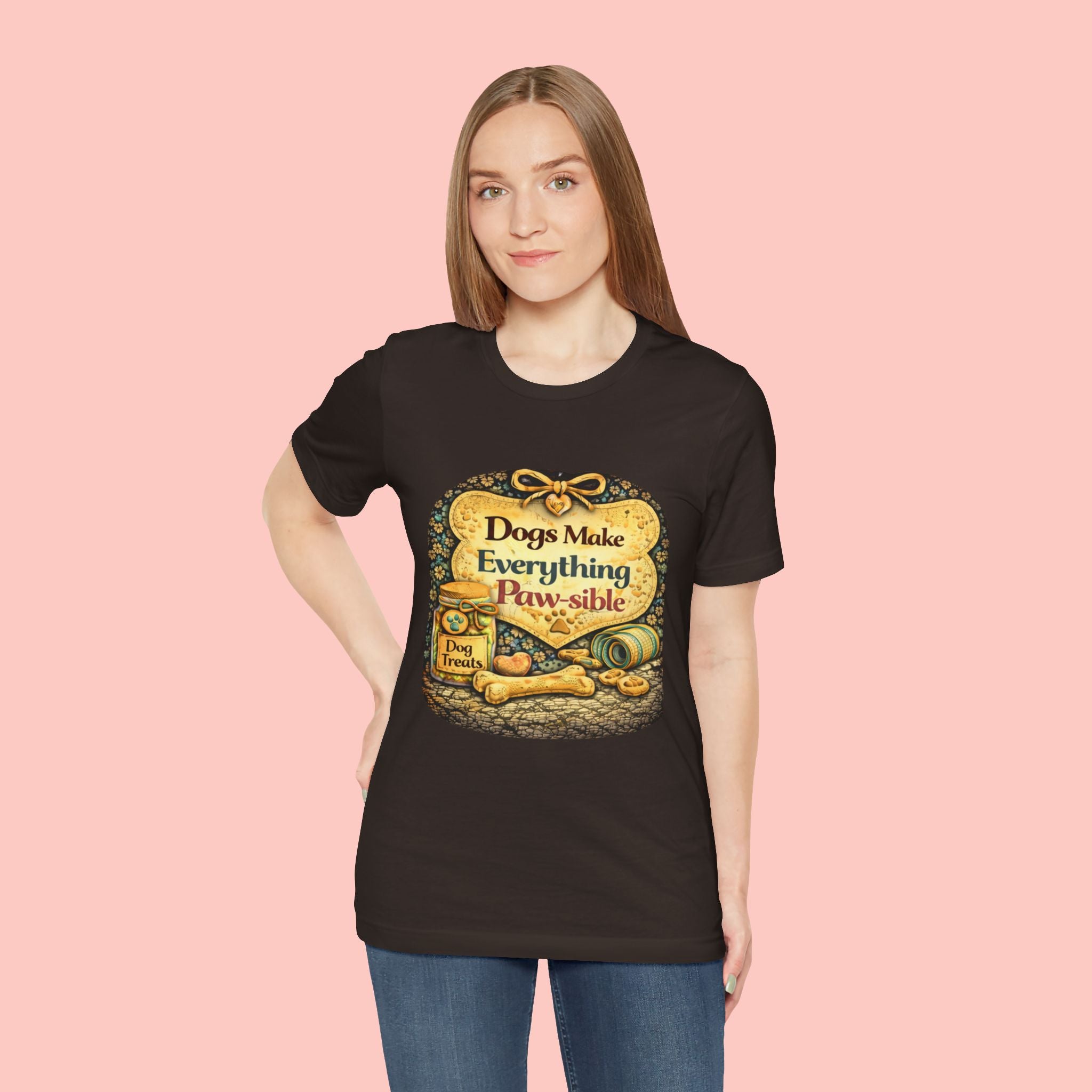 Dog Lover T‑Shirt – "Dogs Make Everything Paw‑sible" Vintage Pet Rescue Tee