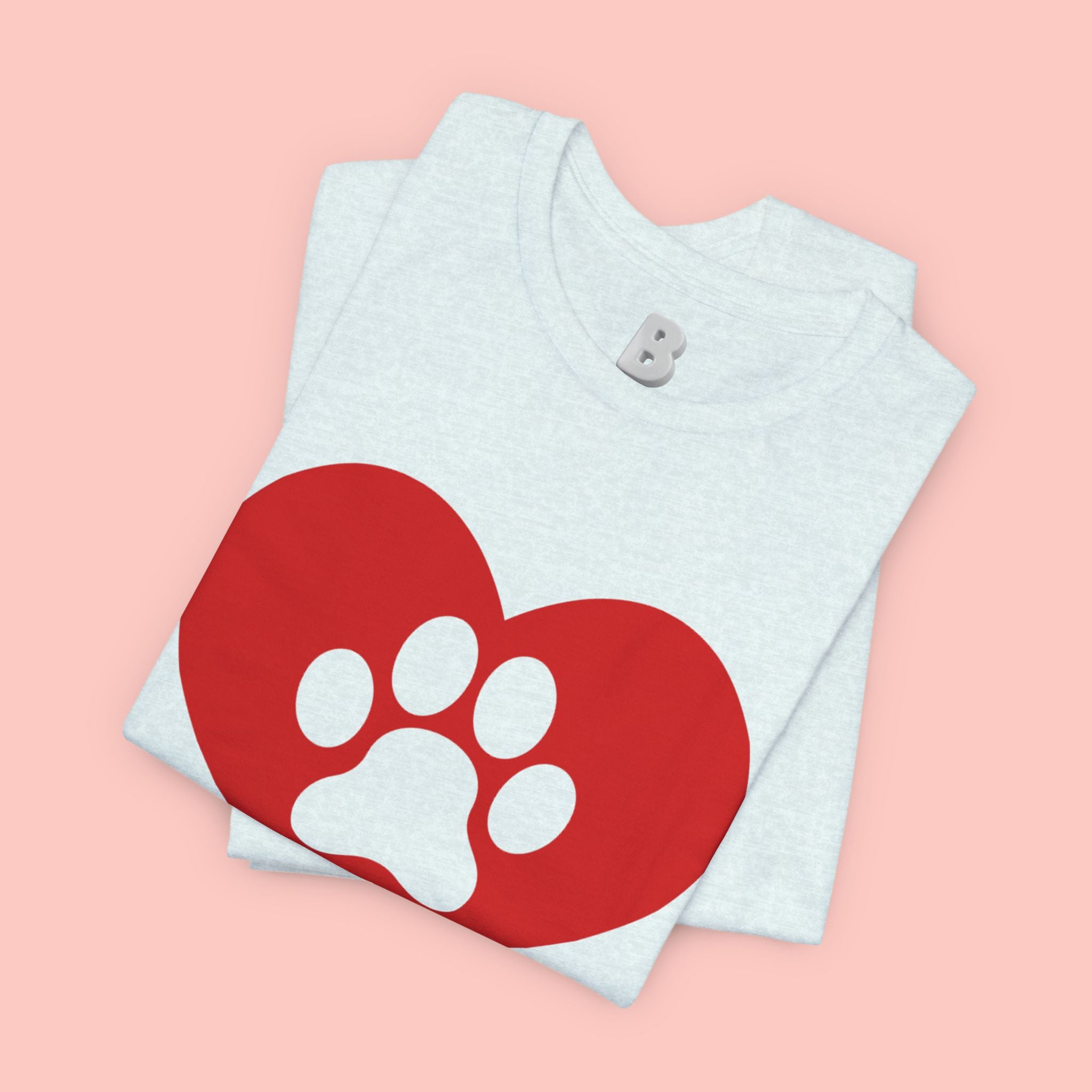 Pet Lover T-Shirt — Red Heart Paw Print Tee