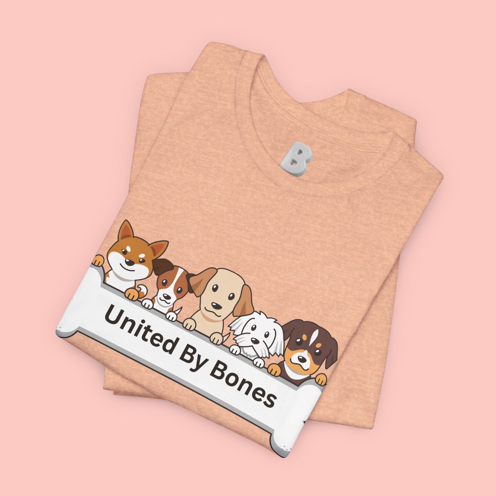 Dog Lover T‑Shirt — "United By Bones" Cute Cartoon Dogs Tee
