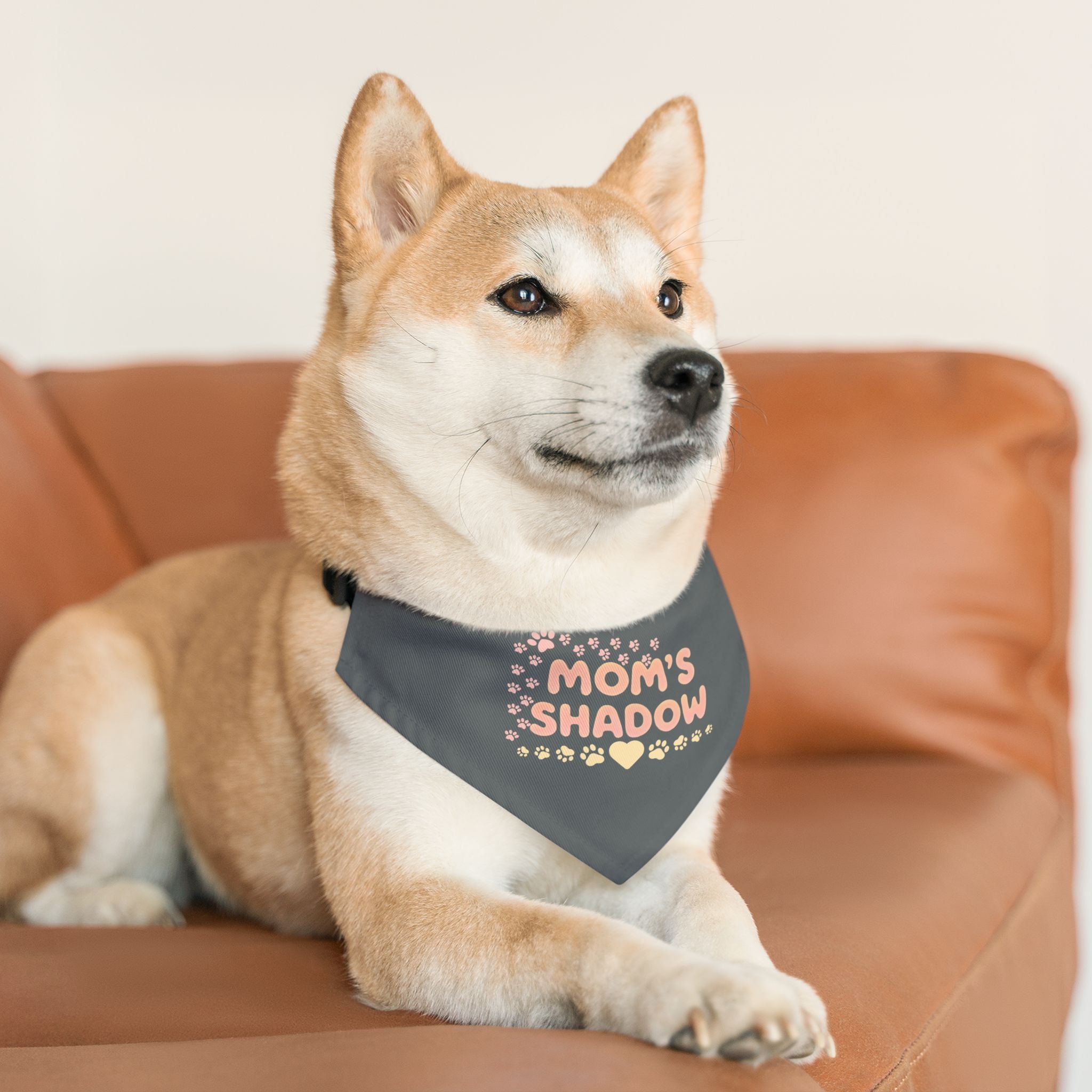 Mom's Shadow Pet Bandana Collar — Cute Paw Print Dog Collar Bandana