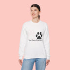 Crewneck Sweatshirt – "Two Paws, One Mom" Paw Print Mom Gift