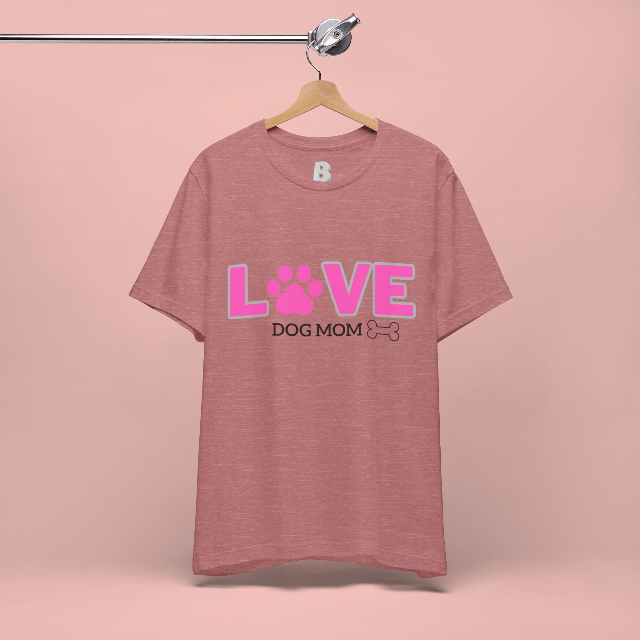 Love Dog Mom T-Shirt — Pink Paw Graphic Tee