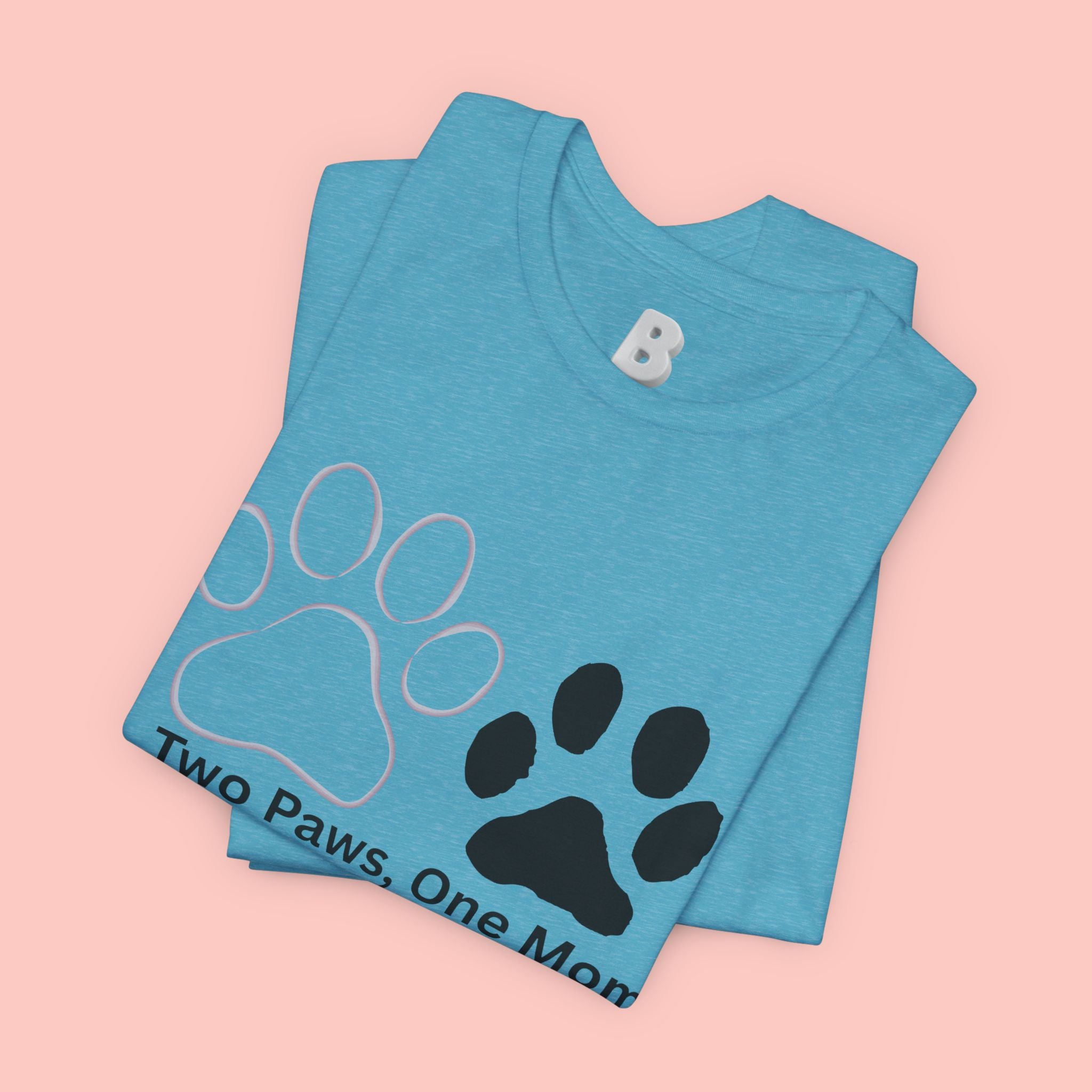 Two Paws, One Mom T-Shirt – Cute Dog Mom Paw Print Tee