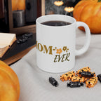 Dog Mom Ceramic Mug — 'Best Dog Mom Ever' Gold Script Coffee Cup (11oz & 15oz)