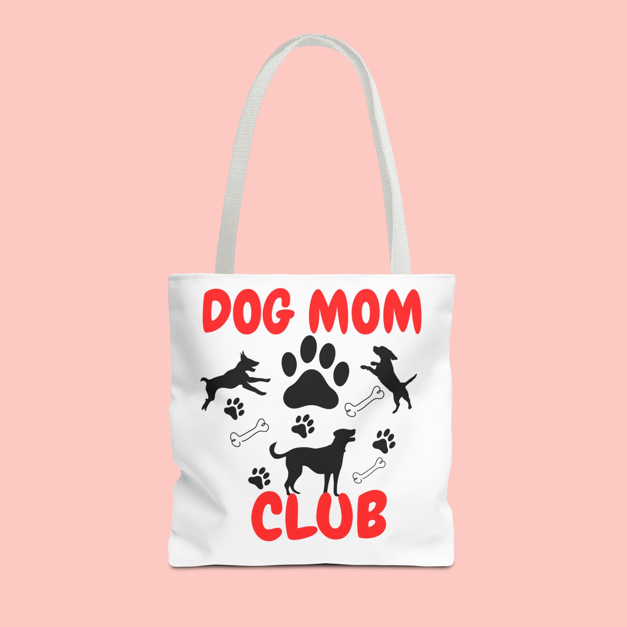 Dog Mom Club Tote Bag – Cute Paw Print Canvas Tote for Dog Lovers