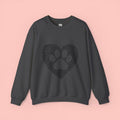 Fingerprint Heart Crewneck Sweatshirt — Panda Paw Love Graphic