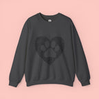 Fingerprint Heart Crewneck Sweatshirt — Panda Paw Love Graphic