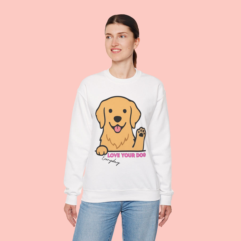 Golden Retriever "Love Your Dog Everyday" Sweatshirt - Cute Pet Lover Crewneck